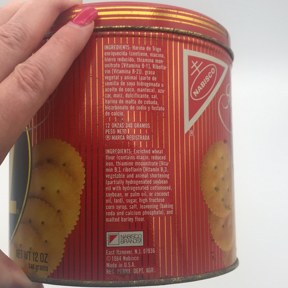 VTG 1984 Ritz Cracker 50th Anniversary Tin w/ Lid - Picture 7 of 9